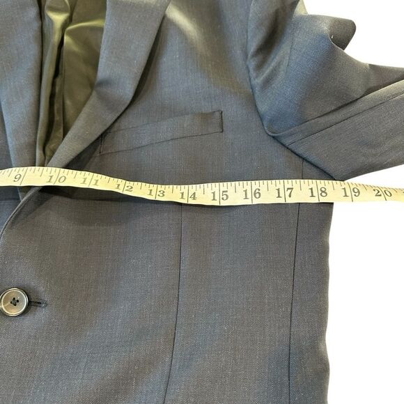 Theory Men's Wool Double Button Navy Blue Slim Fit Blazer, 36 - Picture 8 of 11